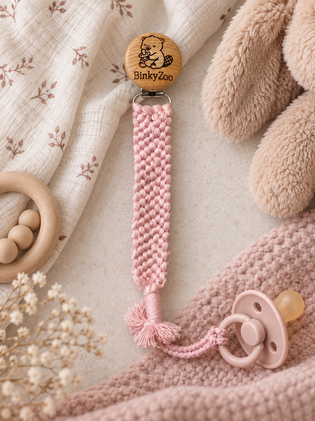 Binky Beaver | BinkyClip | Non-Toxic Washable